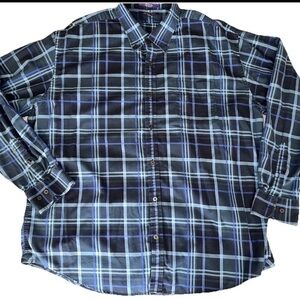 Alan Flusser Men’s Long Sleeve Button Plaid  Size XXL    B2